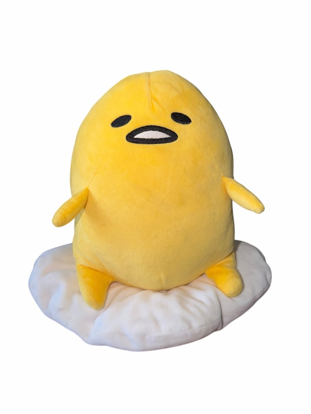 Sanrio Yellow Gudetama Plush with White Egg Cushion